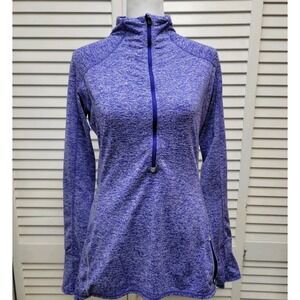 Athleta Running Wild 3.0 Half-Zip Pullover Small Heather Purple Long Sleeve